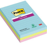 Post-it Super Sticky Notes Cosmic Collection 101x152mm 3er Pack – extra haftend, liniert, farbig