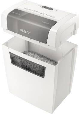 LEITZ Aktenvernichter IQ Home P4 80340000 – Partikelschnitt P-4, 15 l, DSGVO-konform, weiß