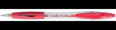 BIC Kugelschreiber ATLANTIS Classic 0,4 mm rot – transparenter Schaft, gummiert, Druckmechanik