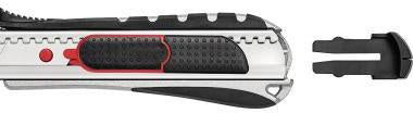 WEDO Cutter Safety 2-in-1 18 mm – Automatischer Klingenrückzug, Carbonstahl, Schwarz/Rot