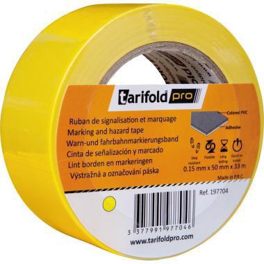 DJOIS Markierungsband Boden 50 mm x 33 m gelb – selbstklebendes Vinylband für Innenbereiche