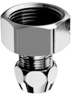 SCHELL Wasserzähler-Verschraubung mit Plombiervorrichtung, 3/8 Zoll Quetschverschraubung, 3/4 Zoll IG, chrom