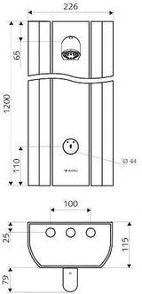 SCHELL Duschpaneel LINUS DP-SC-V Selbstschluss mit Duschkopf COMFORT alu-eloxiert