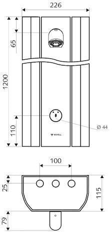 SCHELL Duschpaneel LINUS DP-SC-V Selbstschluss mit Duschkopf COMFORT alu-eloxiert