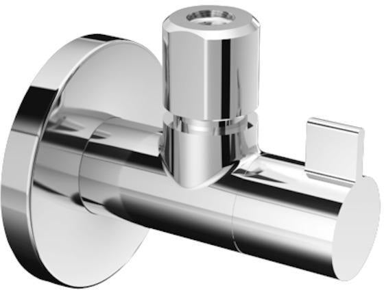 SCHELL Design-Eckventil WING 1/2 Zoll chrom regulierbar – DIN 3227, mit Schubrosette
