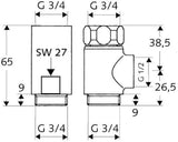 SCHELL T- und Distanzstück 3/4 Zoll mit Überwurfmutter, chrom – Messing konform TrinkwV