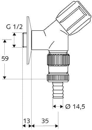SCHELL Geräteschrägsitzventil COMFORT RV, Schlauchplatz-Sicherung, 1/2 Zoll, chrom
