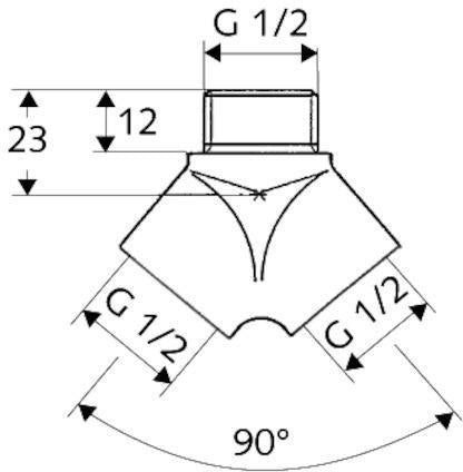 SCHELL Gabelstück 1/2 Zoll chrom – Y-Stück für einfache Zapfstellen, DN 15