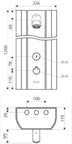 SCHELL Duschpaneel LINUS DP-SC-T Thermostat, DUKO Aerosolarm, aluminium-eloxiert