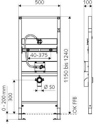 SCHELL Urinal-Modul MONTUS COMPACT II LC – BH 115 cm, verdeckter Zulauf, selbsttragend