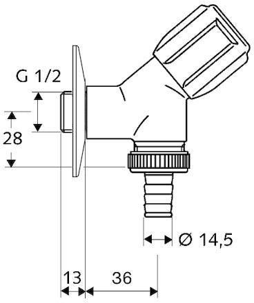 SCHELL Geräteschrägsitzventil COMFORT RV 1/2 Zoll chrom – mit Rückflussverhinderer