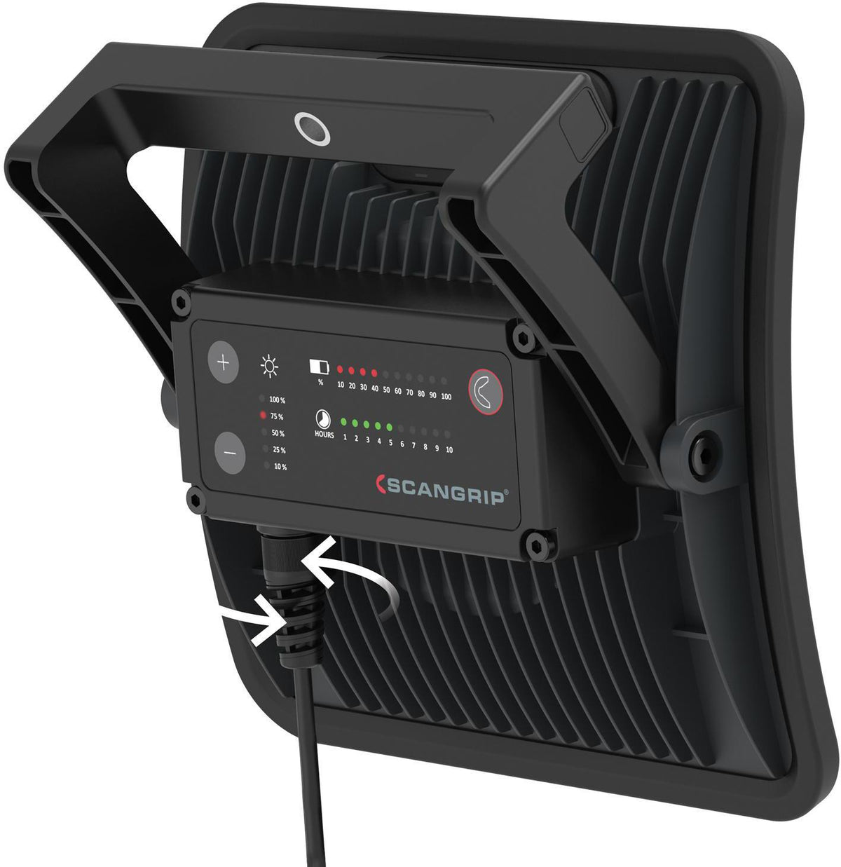 SCANGRIP LED-Strahler NOVA 4K C+R 29 W, 400-4000 lm, 5 m Kabel, Akku- und Kabelbetrieb