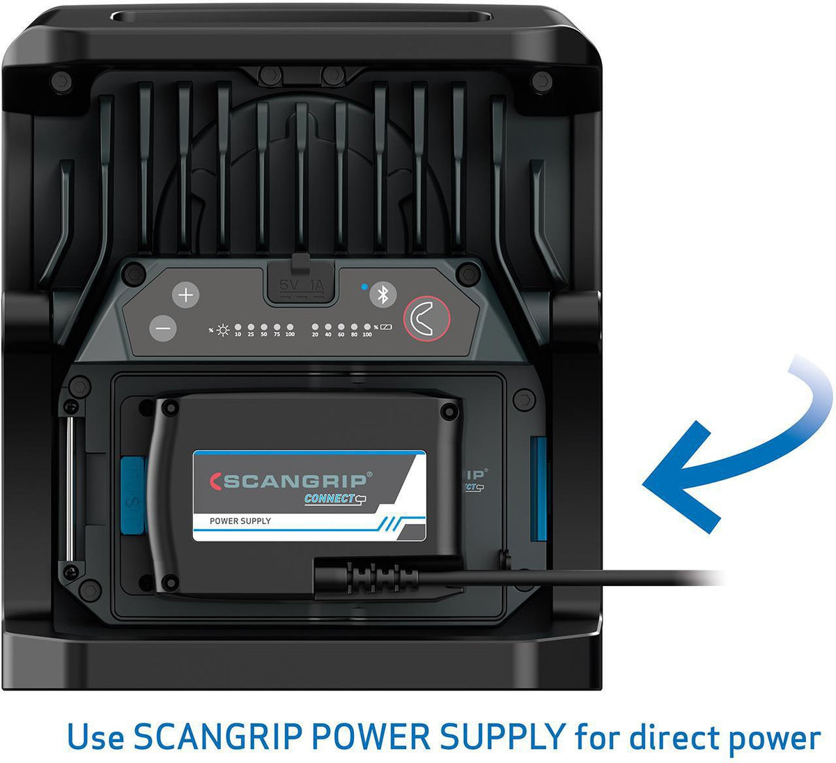 SCANGRIP Stromversorger POWER SUPPLY CONNECT – 100-240 V AC für CONNECT Arbeitsleuchten, 5 m Kabel, IP65