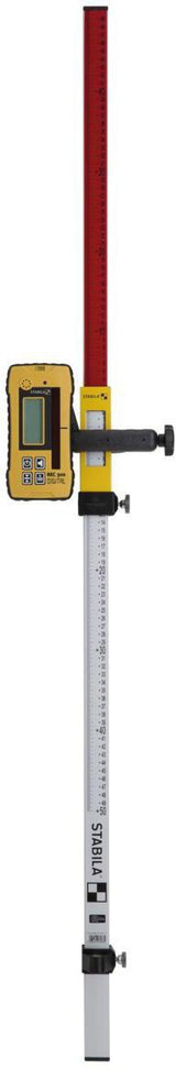 STABILA Nivellierlatte NL ausziehbar 80-240 cm – Eloxierte Aluminium-Messlatte mit Einstellschlitten
