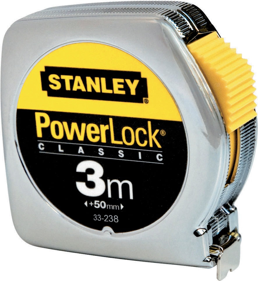 STANLEY PowerLock® Taschenrollbandmaß 5 m, 19 mm Band, mm/cm, Gürtelclip, EG II