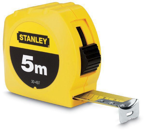 STANLEY Taschenrollbandmaß 3 m, 12,7 mm Band, mm/cm Teilung, EG II, Kunststoffgehäuse mit Feststeller