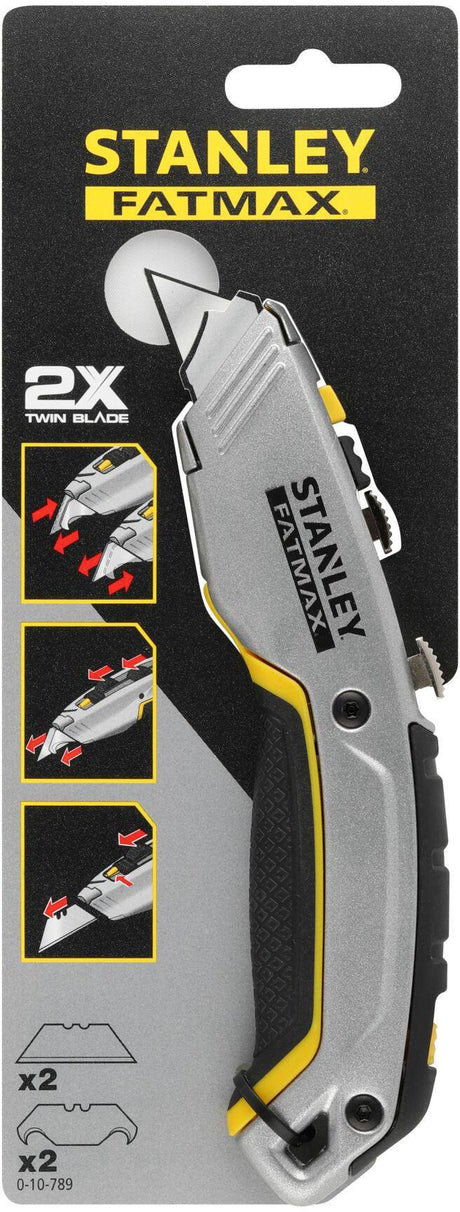 STANLEY FATMAX® PRO 2-IN-1 Universalmesser 180 mm einziehbar mit Haken- und Trapezklinge