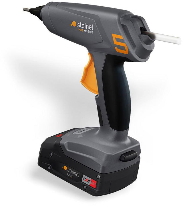 STEINEL Akku-Heißklebepistole MobileGlue 5011 Solo 18 V 130/200 °C – kabellos, 2 min Aufheizzeit