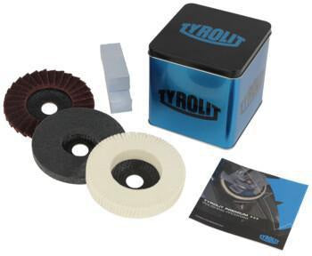 TYROLIT Polierprogrammset PREMIUM 5-tlg. Ø 125 mm für Winkelschleifer – Hochglanz für Stahl, Edelstahl, Aluminium