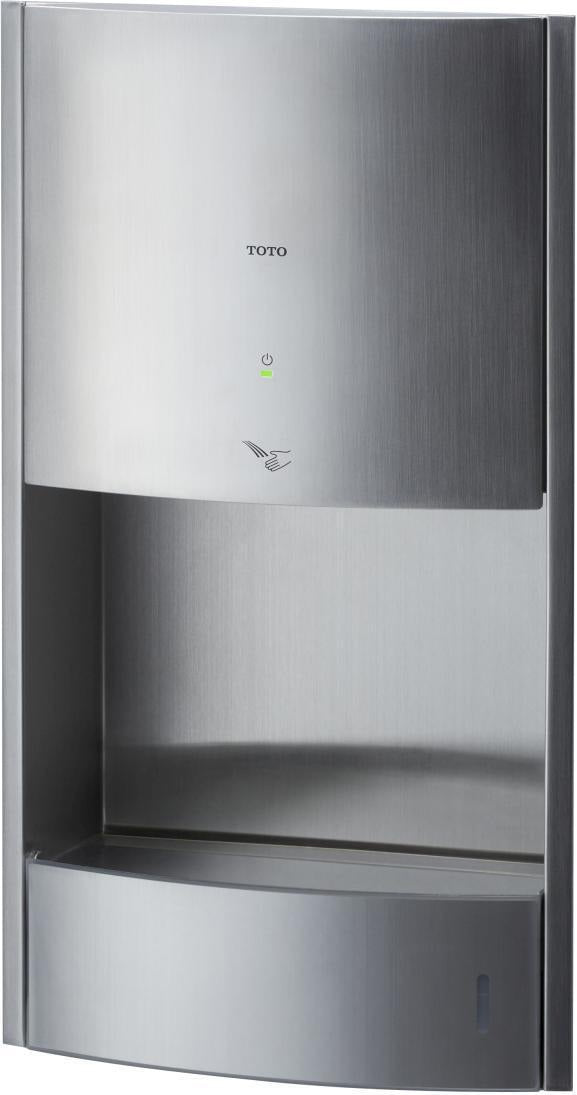 TOTO Public Elektro-Händetrockner silber Unterputz – 300 x 186 x 575 mm, berührungsfrei, 56 dB