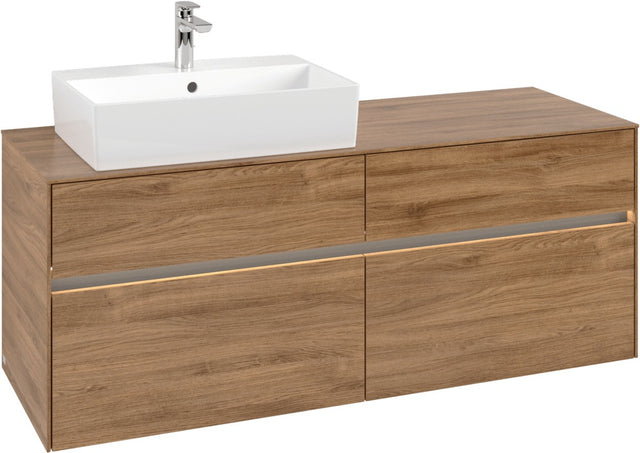 Villeroy & Boch Waschtischunterschrank Collaro C132 B0 1400 mm Kansas Oak mit Beleuchtung und SoftClosing