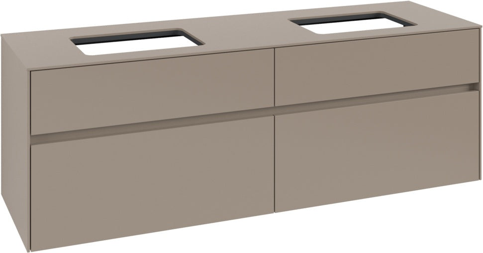 Villeroy & Boch Waschbeckenunterschrank Collaro C123 B0 1600 mm Taupe mit Beleuchtung und SoftClosing