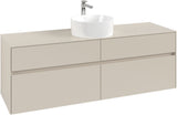 Villeroy & Boch Waschtischunterschrank Collaro C049 B0 1600 mm Cashmere Grey mit Beleuchtung und SoftClosing