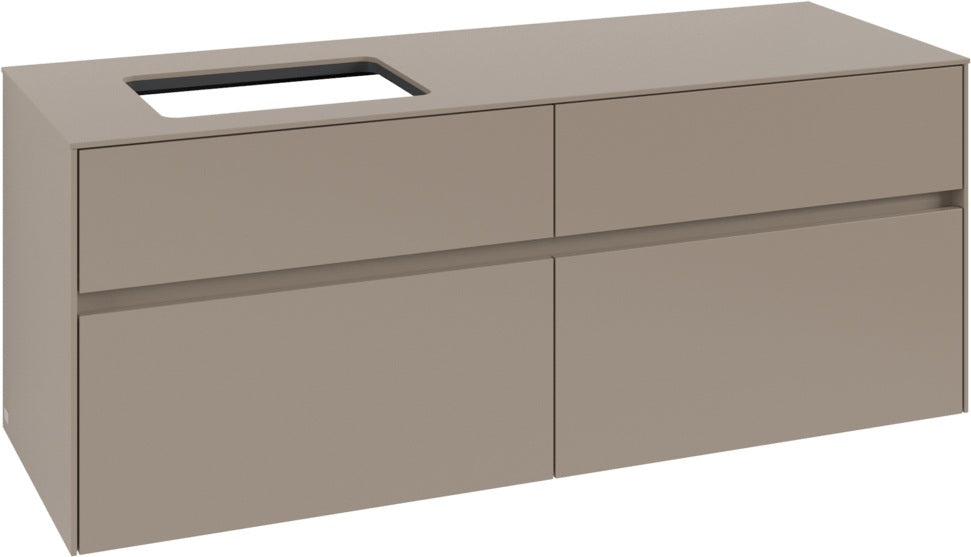 Villeroy & Boch Waschtischunterschrank Collaro C11700 1400 mm Taupe mit 4 Auszügen und SoftClosing