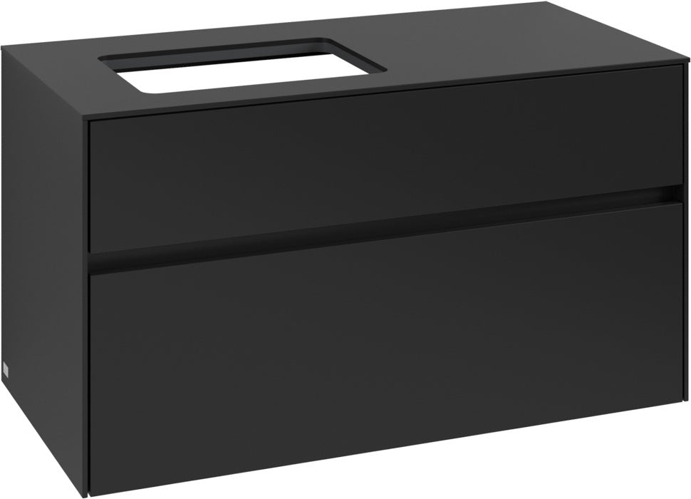 Villeroy & Boch Waschtischunterschrank Collaro C110 B0 1000 mm Volcano Black mit Beleuchtung