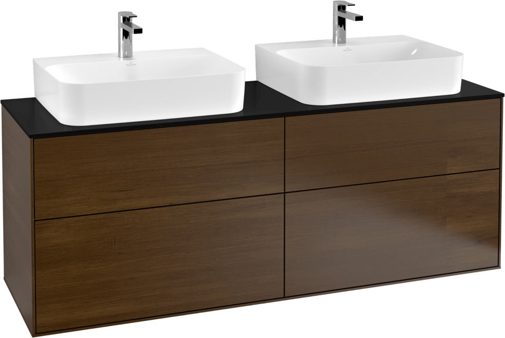 Villeroy & Boch Finion Waschbeckenunterschrank 1600 mm Anthrazit Matt mit LED-Beleuchtung und SoftClosing