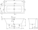 Villeroy & Boch Architectura Whirlpool-Badewanne 1500x700 mm Special Combipool Active in Weiß Alpin