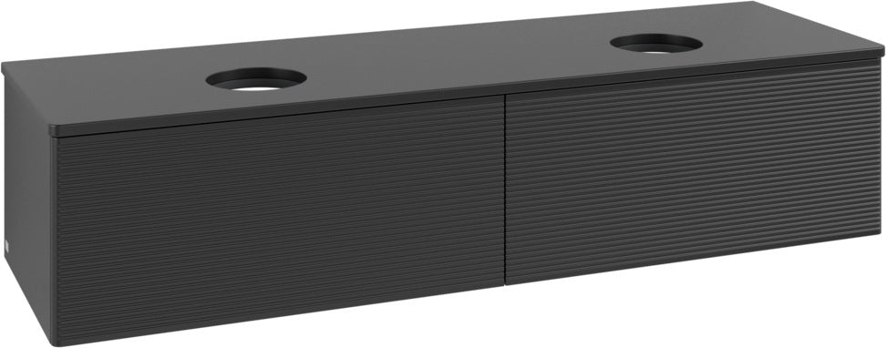 Villeroy & Boch Antao Waschbeckenunterschrank L39110 1600 mm Black Matt Lacquer mit Auszugsbeleuchtung