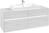 Villeroy & Boch Collaro Waschtischunterschrank 1400 mm mit LED-Beleuchtung und 4 Auszügen in Truffle Grey