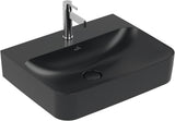 Villeroy & Boch Finion Wandwaschbecken 600x470mm Pure Black CeramicPlus