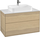 Villeroy & Boch Finion Waschtischunterschrank 1000 mm Anthrazit Matt Lackiert mit Glasabtrennung