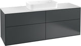 Villeroy & Boch Finion Waschtischunterschrank 1600 mm Anthrazit Matt mit LED-Beleuchtung