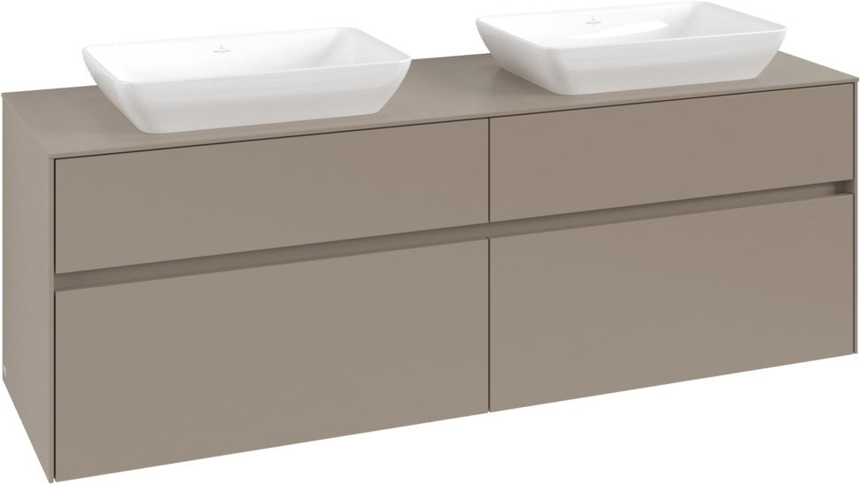 Villeroy & Boch Waschbeckenunterschrank Collaro C123 B0 1600 mm Taupe mit Beleuchtung und SoftClosing