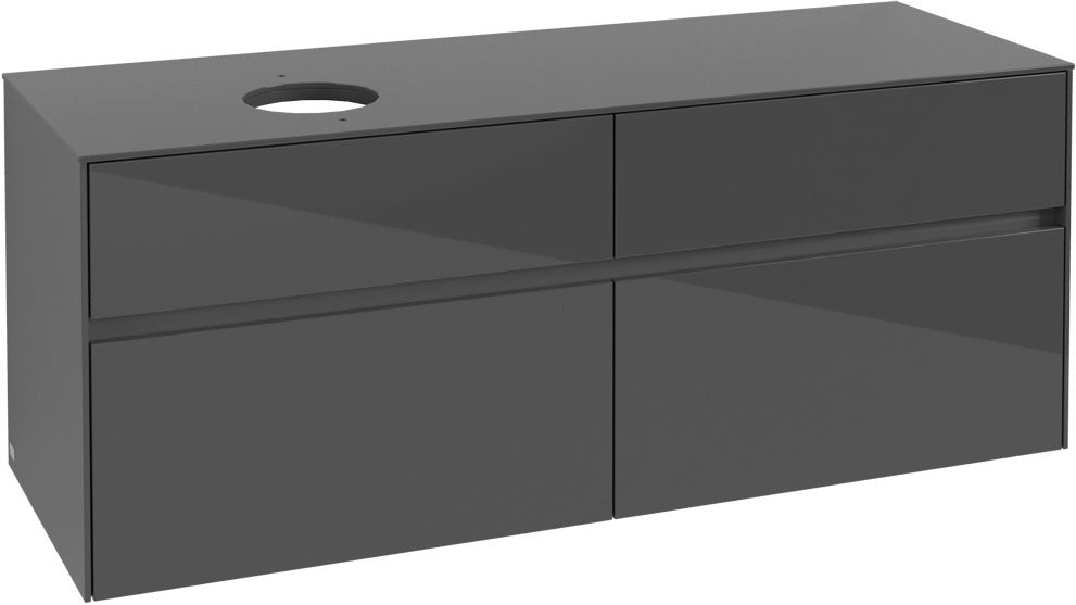 Villeroy & Boch Waschtischunterschrank Collaro C046 1400 mm Glossy Grey mit 4 Auszügen