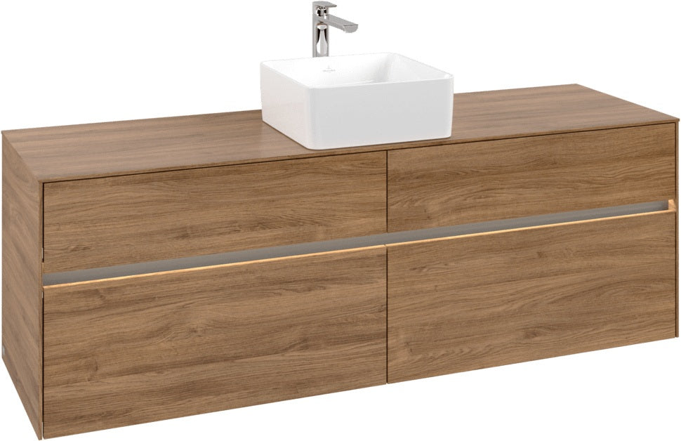 Villeroy & Boch Waschtischunterschrank Collaro C049 B0 1600 mm Kansas Oak mit Beleuchtung