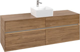 Villeroy & Boch Waschtischunterschrank Collaro C049 B0 1600 mm Kansas Oak mit Beleuchtung