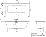 Villeroy & Boch LEGATO Whirlpoolsystem Combipool Entry mit Multiplex Trio – 1700 x 700 mm, Stone White