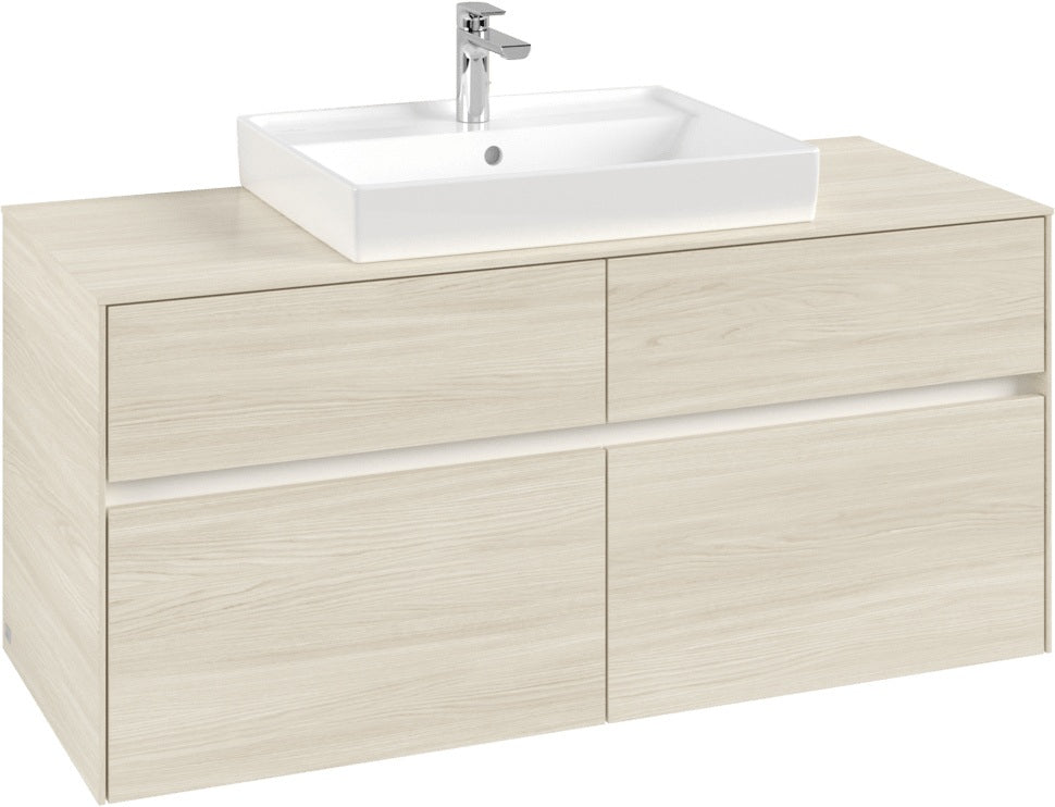 Villeroy & Boch Waschtischunterschrank Collaro C081 B0 1200 mm White Oak mit LED-Beleuchtung und SoftClosing