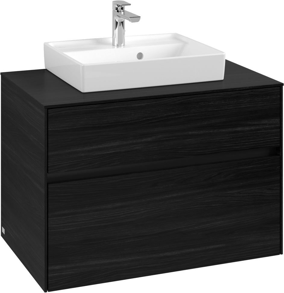 Villeroy & Boch Waschbeckenunterschrank Collaro C069 Black Oak 800 mm mit SoftClosing