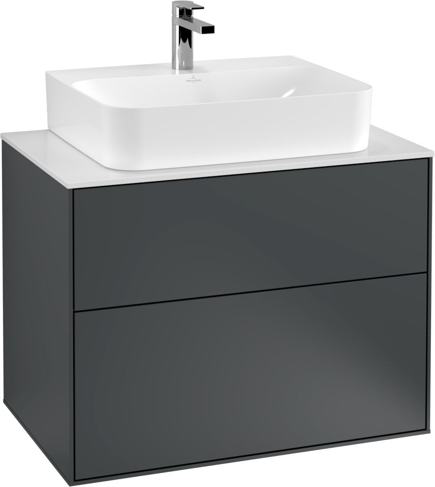 Villeroy & Boch Finion Waschtischunterschrank 800 mm Anthracite Matt mit LED-Beleuchtung