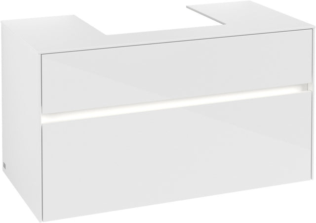 Villeroy & Boch Waschtischunterschrank Collaro C016 B0 1000 mm Glossy White mit LED-Beleuchtung