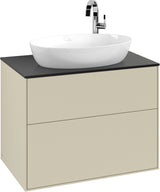 Villeroy & Boch Waschtischunterschrank Finion G8720 mit Beleuchtung und SoftClosing in Glossy White Lacquer