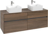 Villeroy & Boch Waschbeckenunterschrank Collaro C048 B0 1400 mm Arizona Oak – 4 Auszüge, LED-Beleuchtung, SoftClosing