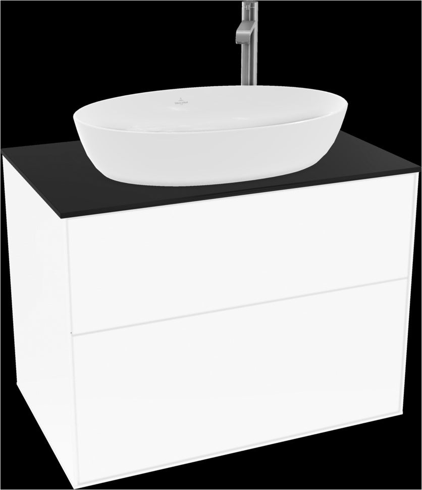 Villeroy & Boch Waschtischunterschrank Finion G8720 mit Beleuchtung und SoftClosing in Glossy White Lacquer