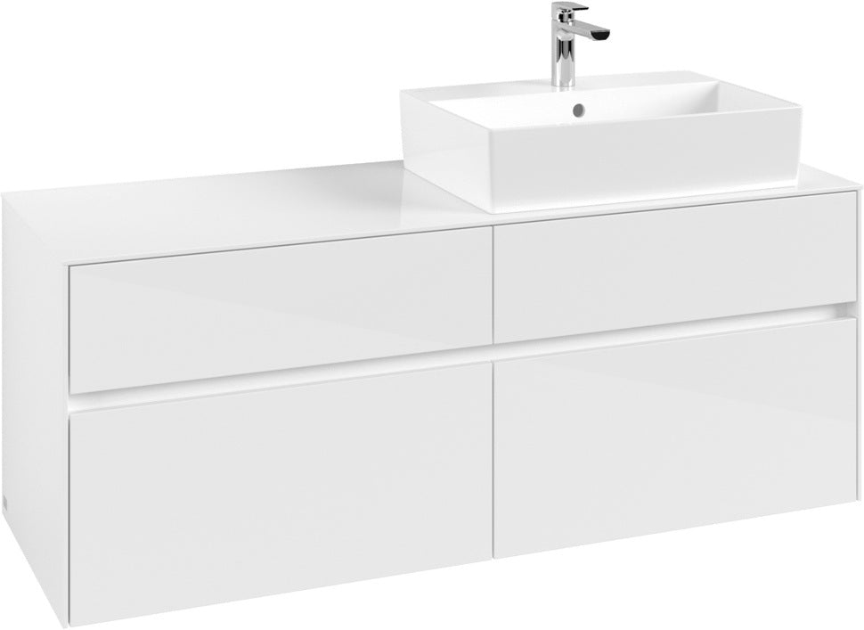 Villeroy & Boch Waschtischunterschrank Collaro C133 1400 mm Glossy White mit 4 Auszügen