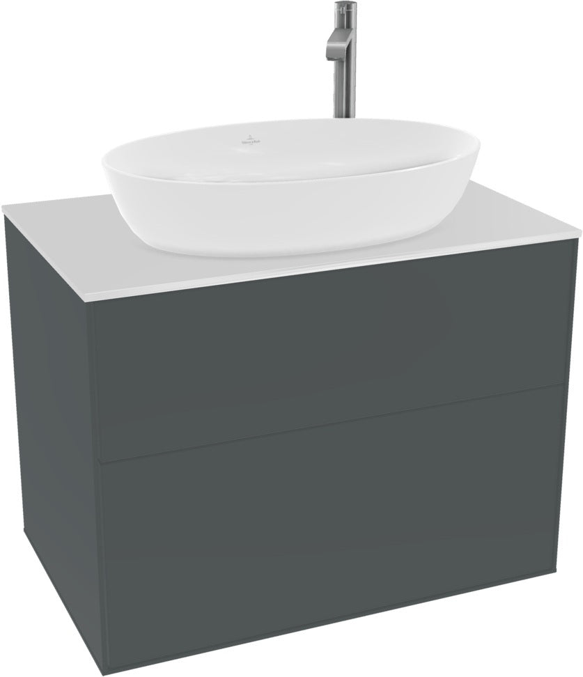 Villeroy & Boch Waschtischunterschrank Finion G8720 mit Beleuchtung und SoftClosing in Glossy White Lacquer